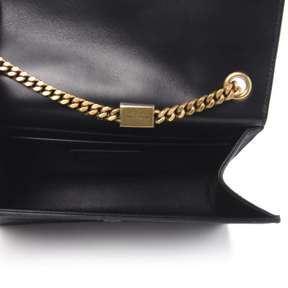 Saint Laurent Suede Small Classic Monogram Palm Tree Kate Satchel Black 5 of 10