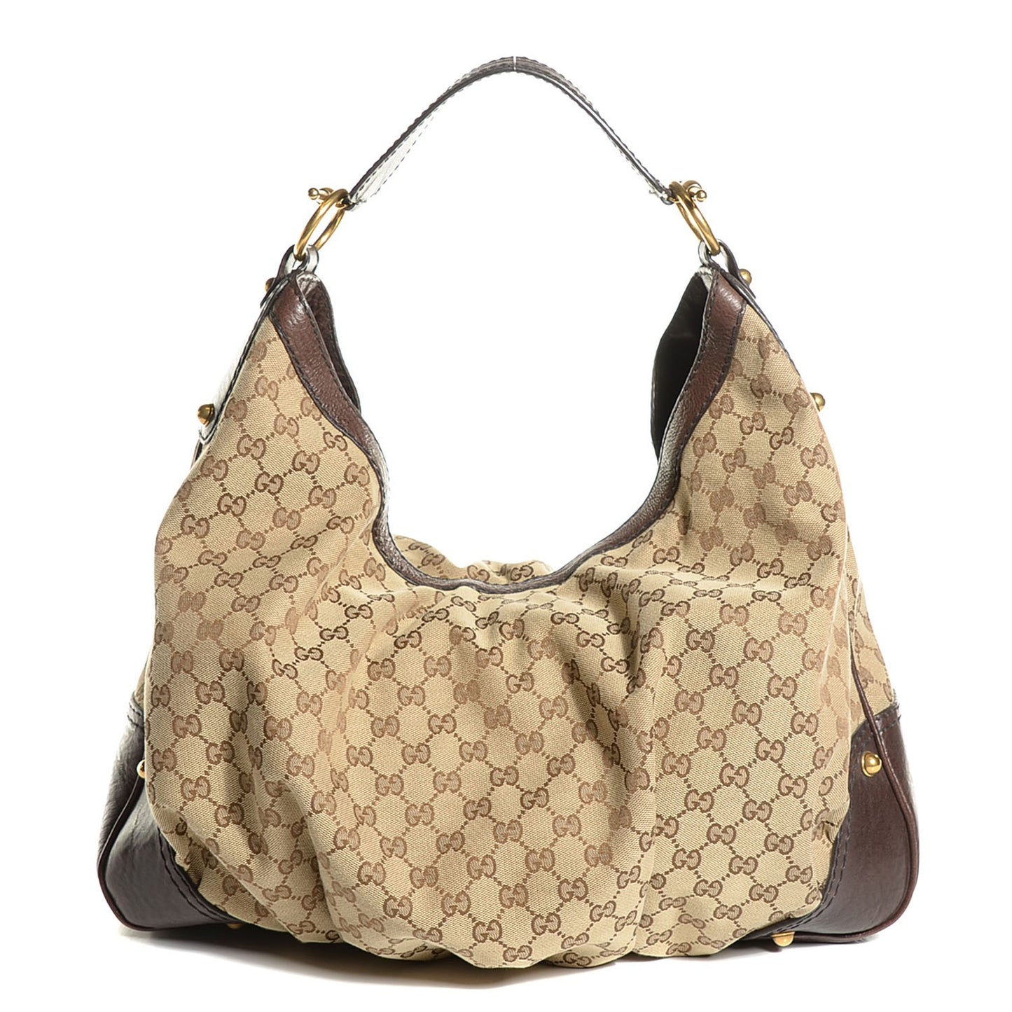 Monogram Large Jockey Hobo Brown