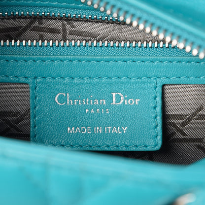 Christian Dior Lambskin Cannage Medium Lady Dior Turquoise 7 of 8
