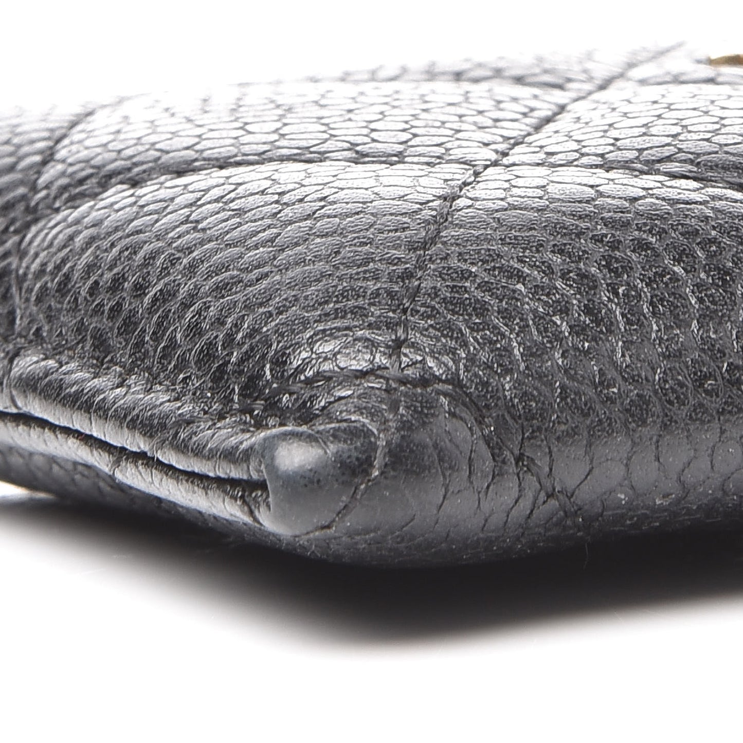Caviar Quilted Card Holder Black