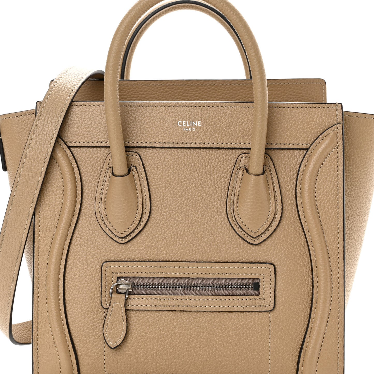 Drummed Calfskin Nano Luggage Dune