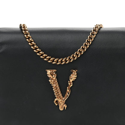Versace Vitello Mini Virtus Chain Clutch Black 7 of 10