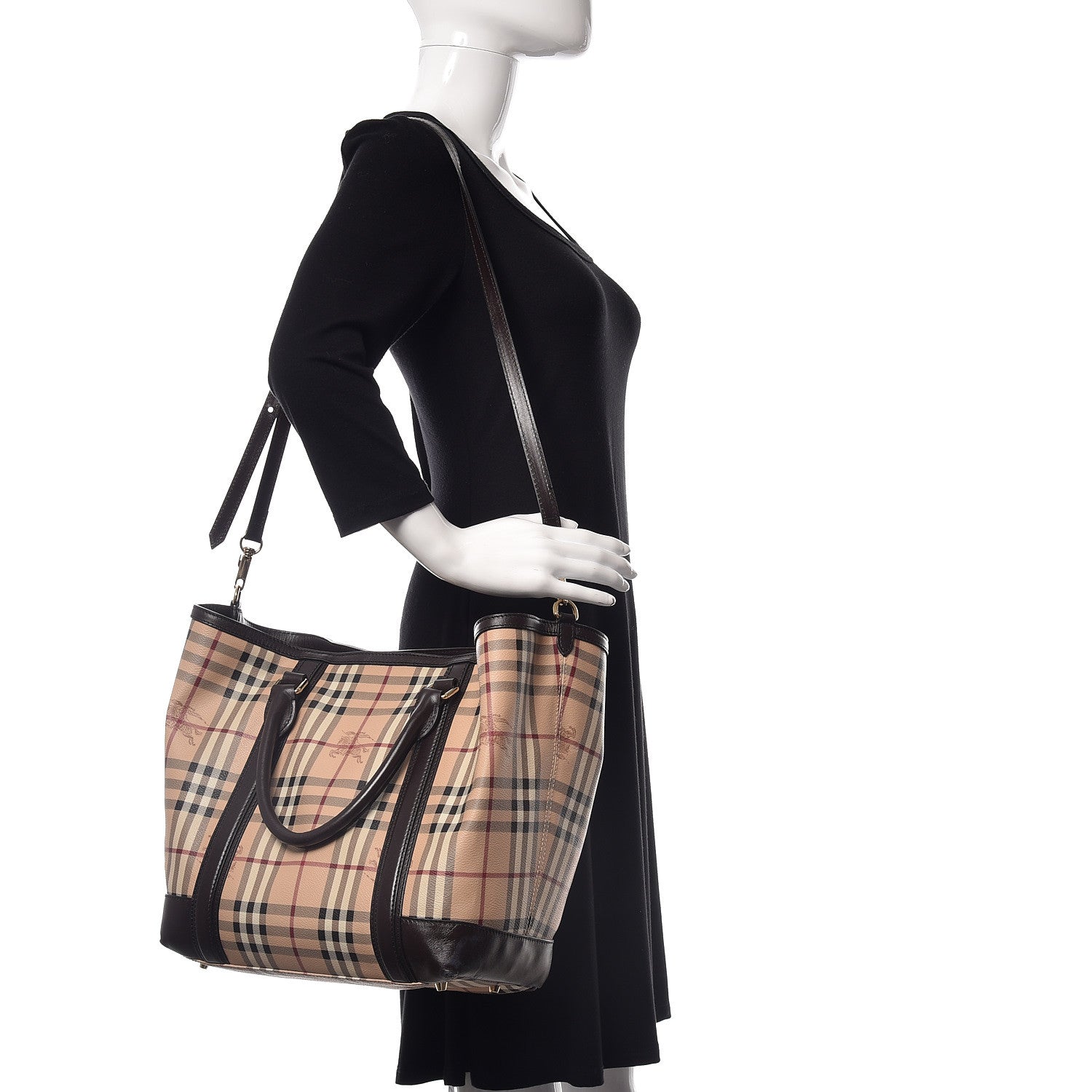 Burberry Haymarket Check Jameson Tote Chocolate 2 of 11