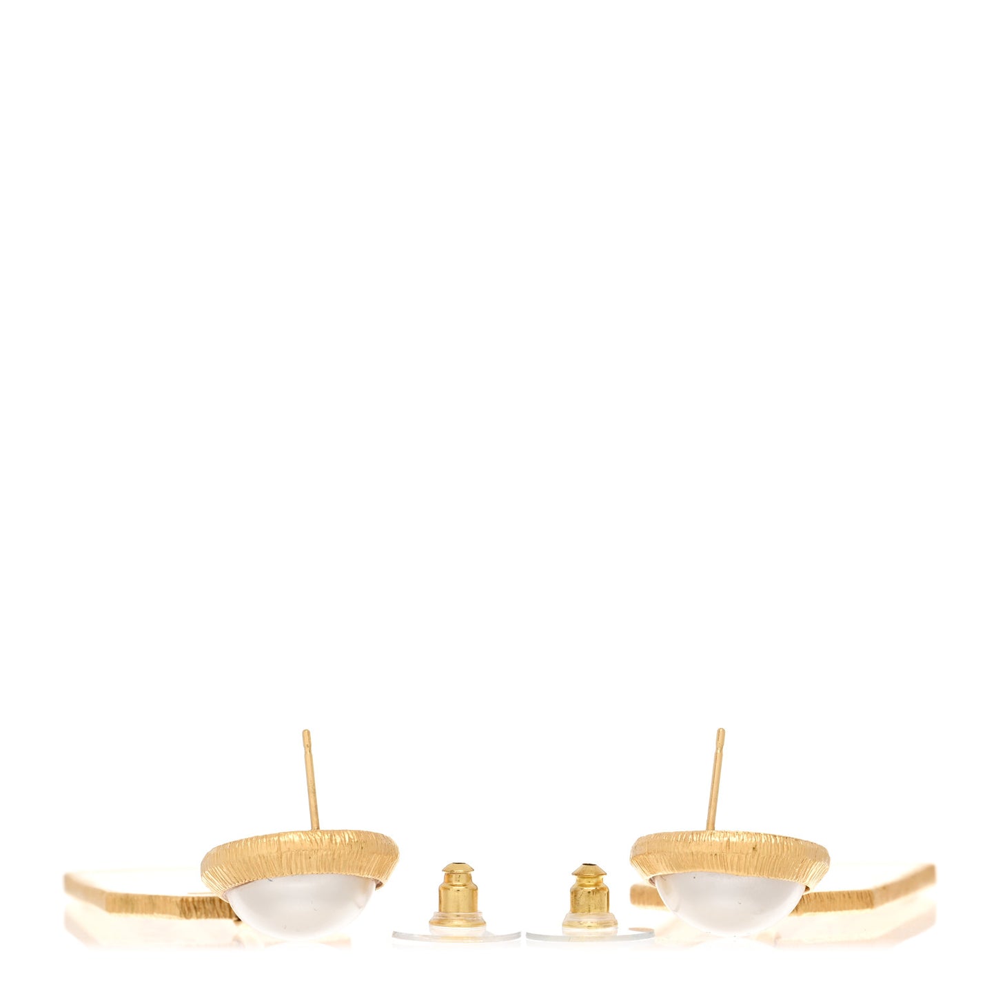 Pearl CC Tags Drop Earrings Gold