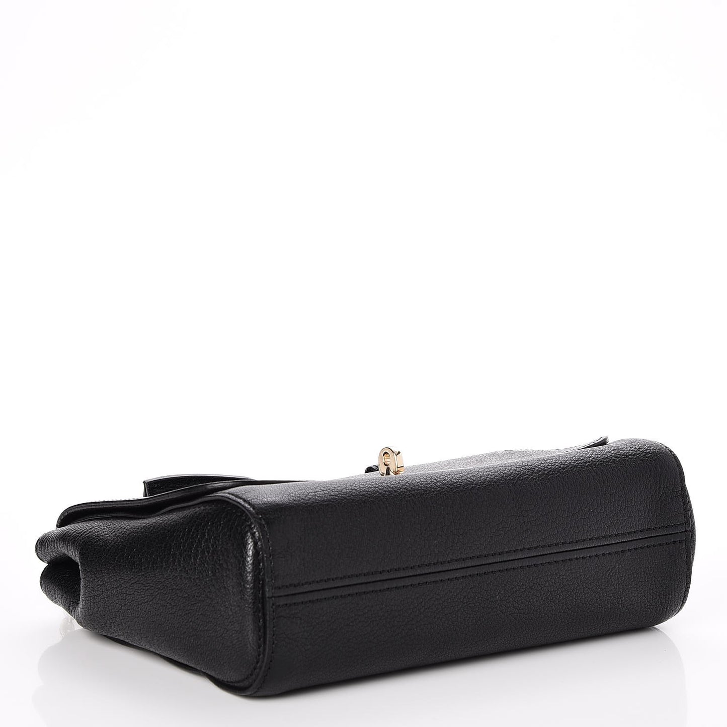 Glossy Goatskin Small Lily Flap Black