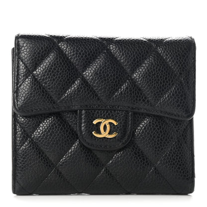 Chanel Caviar Quilted Compact Flap Wallet Black 1 of 8