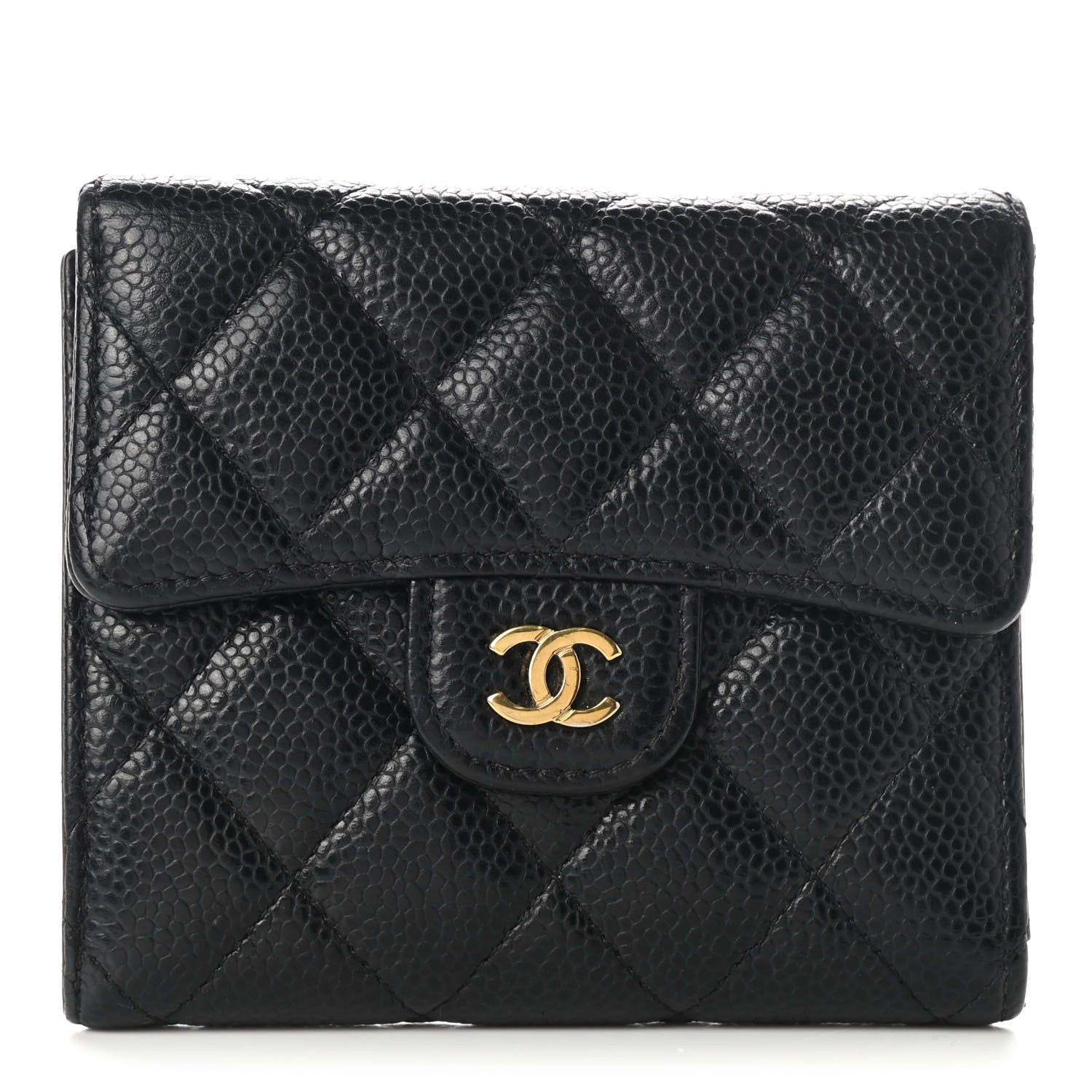 Chanel Caviar Quilted Compact Flap Wallet Black 1 of 8