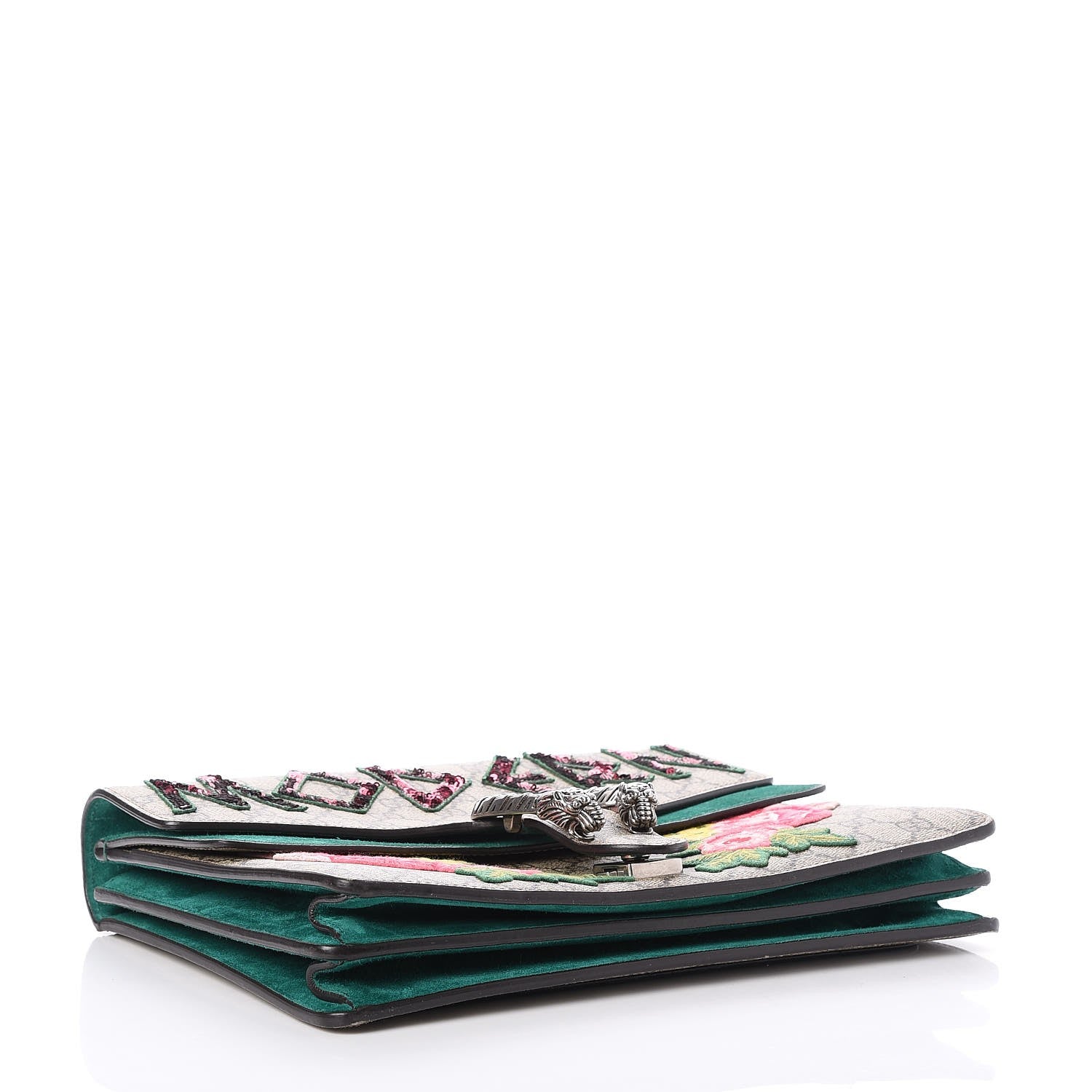 Gucci GG Supreme Monogram Embroidered Medium Dionysus Shoulder Bag Emerald 4 of 7