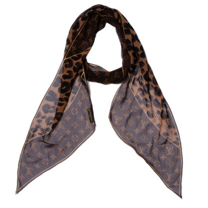 Louis Vuitton Silk Leopard and Monogram Scarf 1 of 5