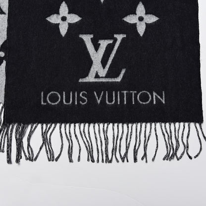 Louis Vuitton Cashmere Monogram Reykjavik Scarf Black 4 of 5