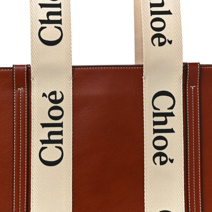 Chloe Calfskin Medium Woody Ribbon Tote Sepia Brown 9 of 11