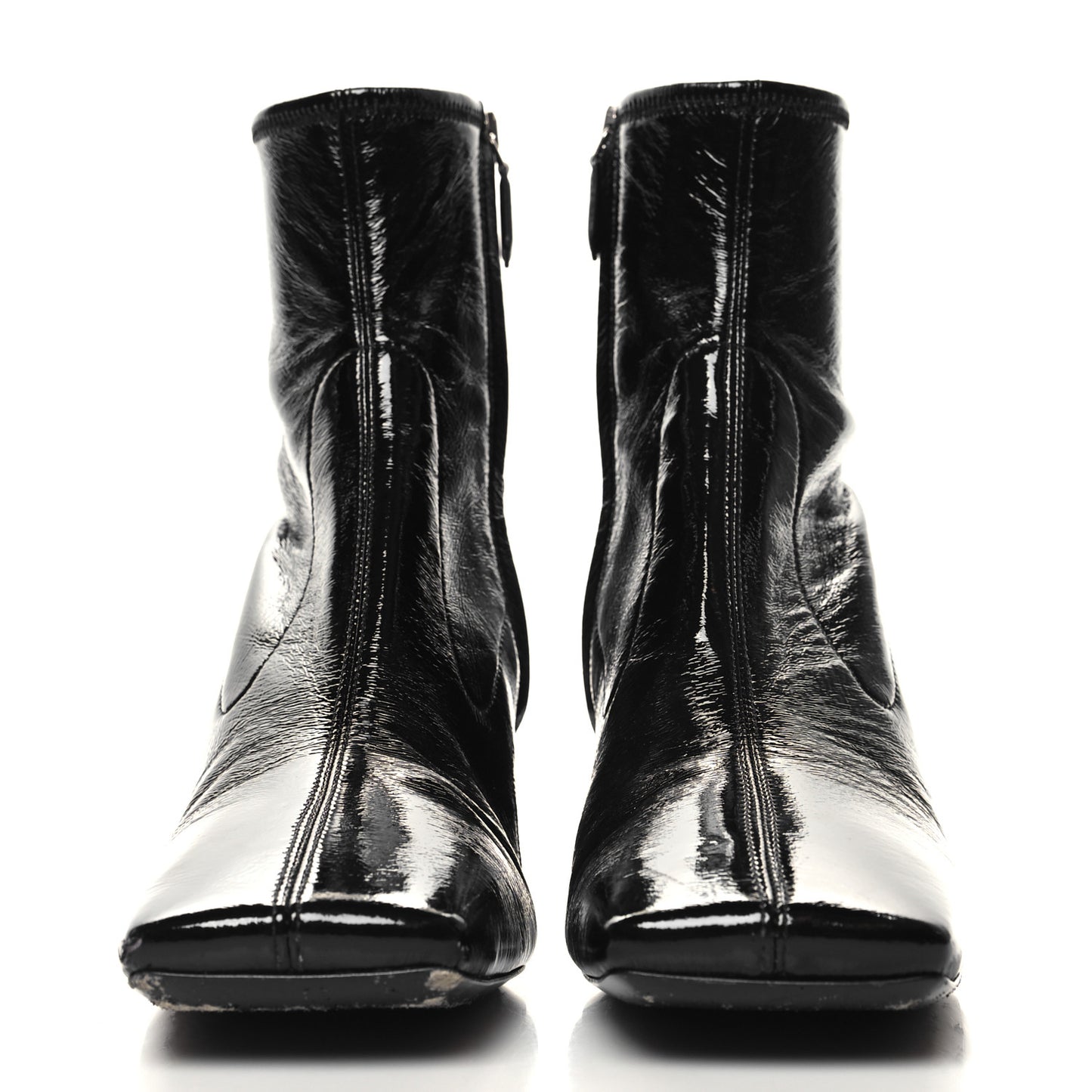 Patent Naplak Tech Square Toe 55mm Ankle Boots 40.5 Black