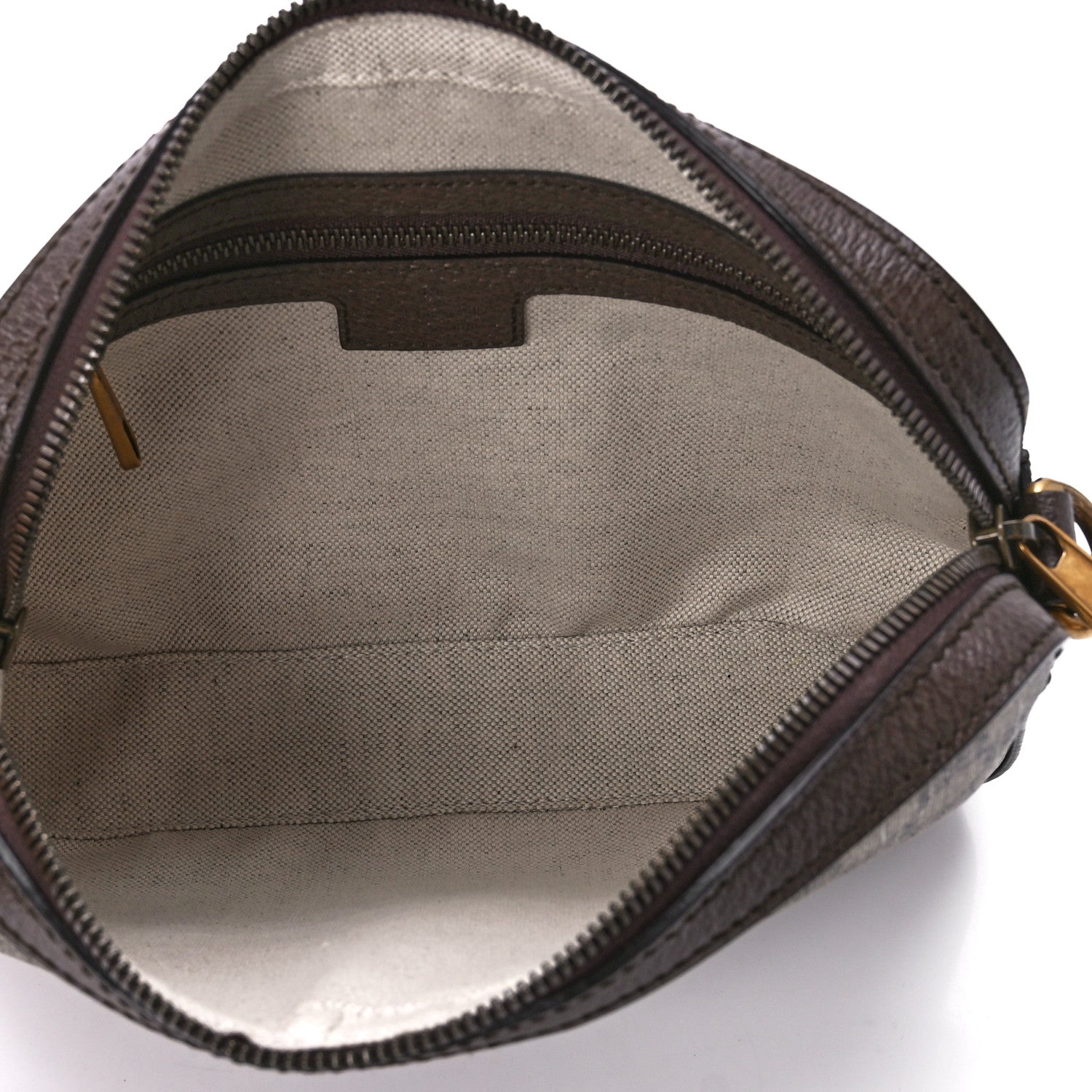 Gucci GG Supreme Monogram Textured Dollar Calfskin Web Ophidia Wristlet Shoulder Bag Beige Ebony New Acero 5 of 12