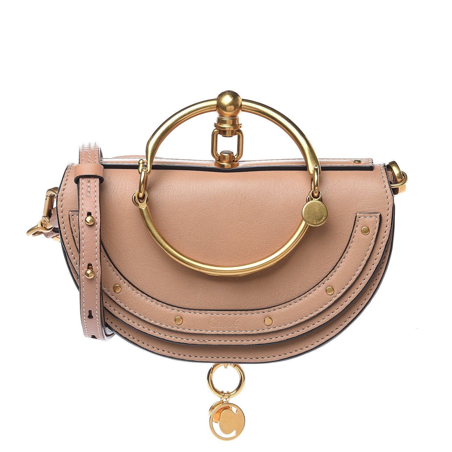 Chloe Calfskin Small Nile Bracelet Minaudiere Bag Biscotti Beige 1 of 14