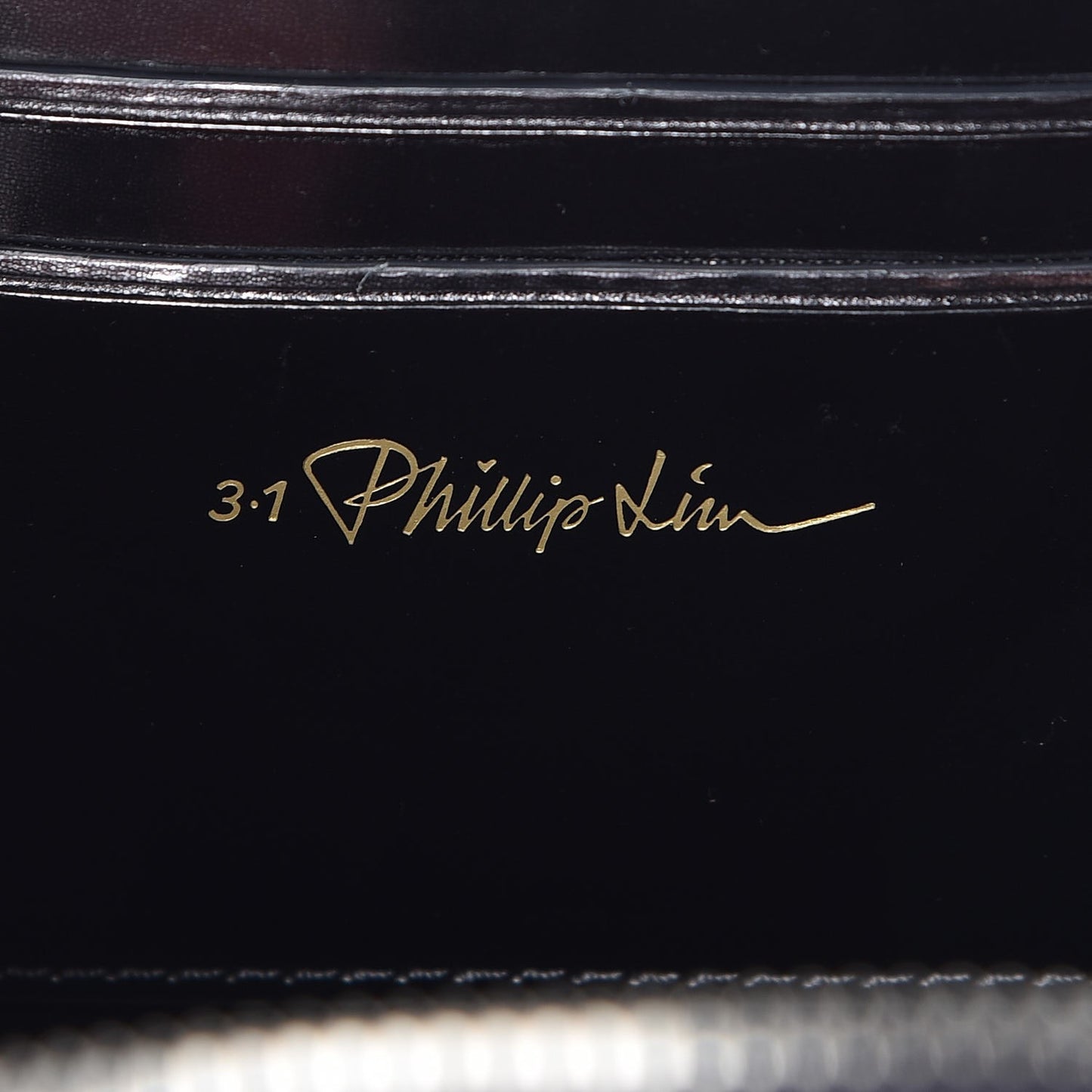 3.1 Metallic Calfskin Alix Circle Clutch Gunmetal