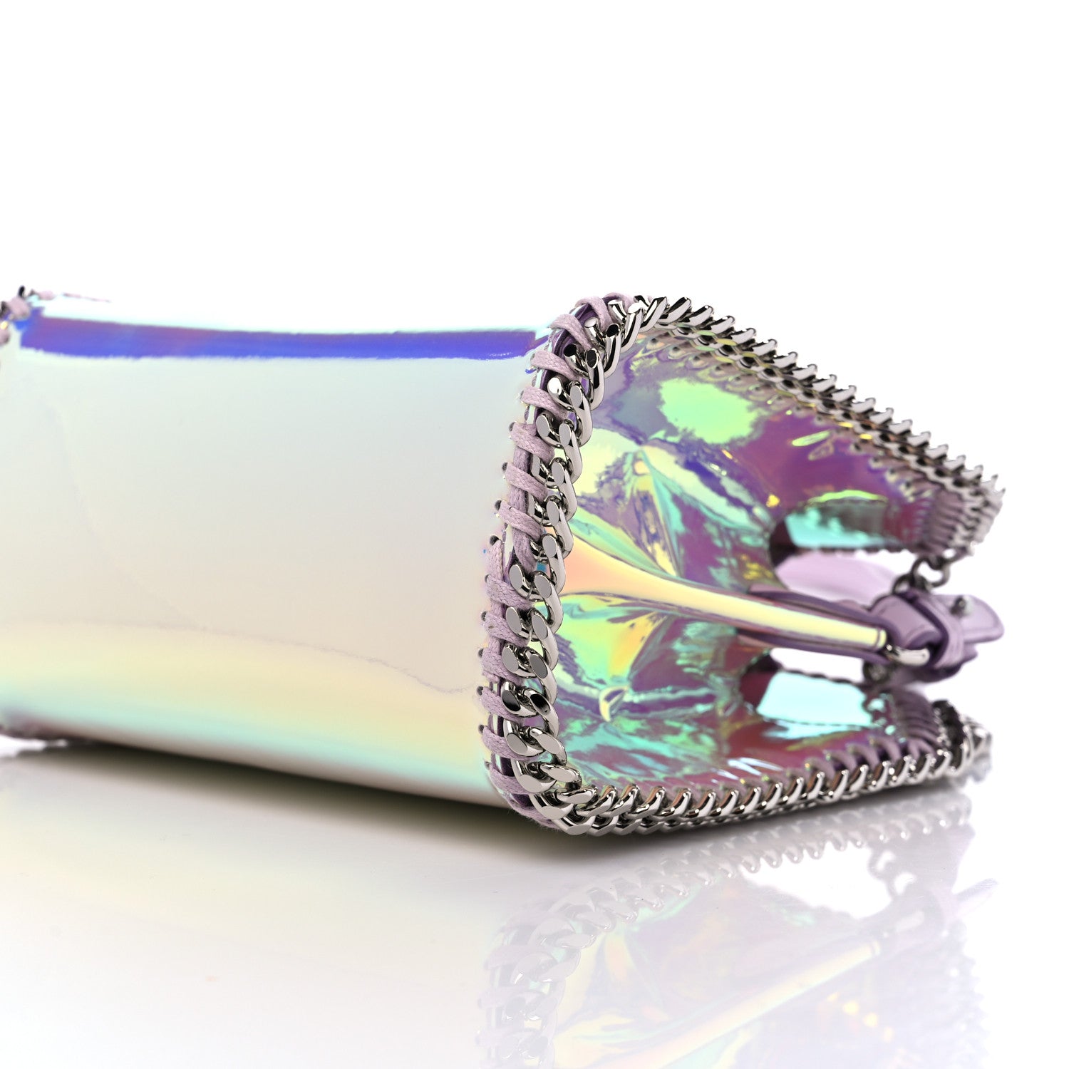 Stella McCartney Holographic Faux Leather Mini Falabella Silver 8 of 8