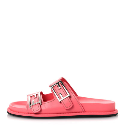 Fendi Vitello Fendi Feel Buckled Slide Sandals 38 Pink Dalia 1 of 11