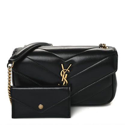 Saint Laurent Lambskin Chevron Quilted Mini Loulou Black 3 of 11