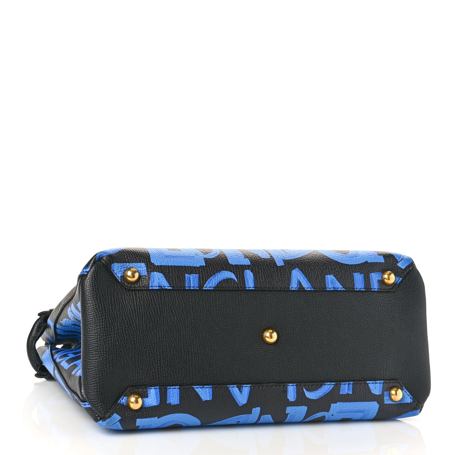 Burberry Grainy Calfskin Graffiti Print Medium Banner Tote Black 4 of 8