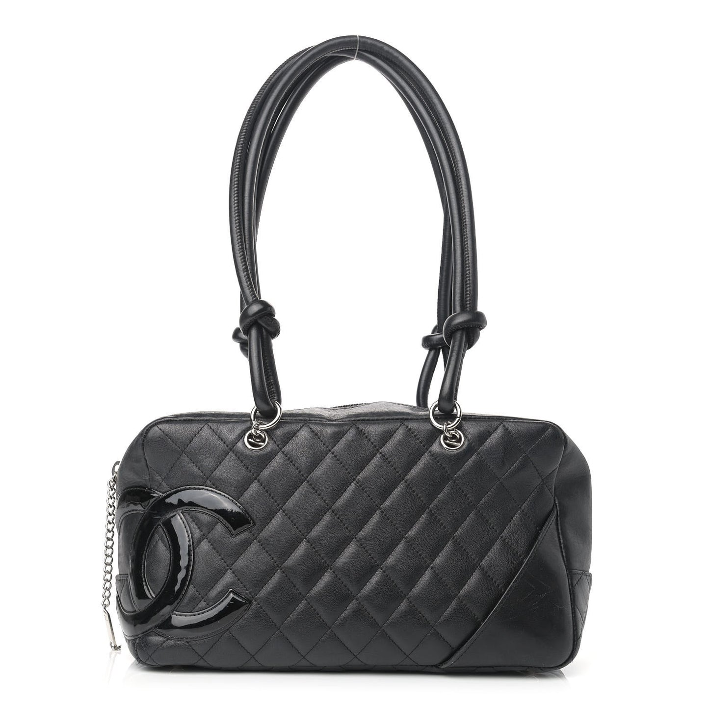 Calfskin Quilted Large Cambon Bowler Black