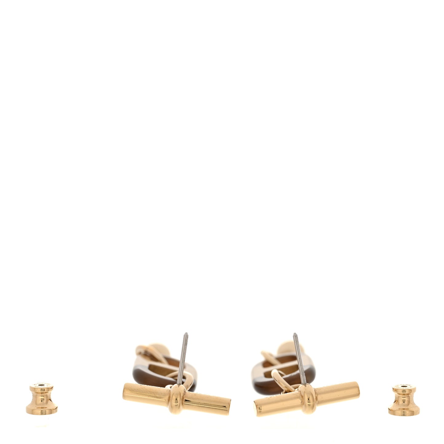 Lacquered Horn Permabrass Small Sur Mer Drop Earrings Gold Black