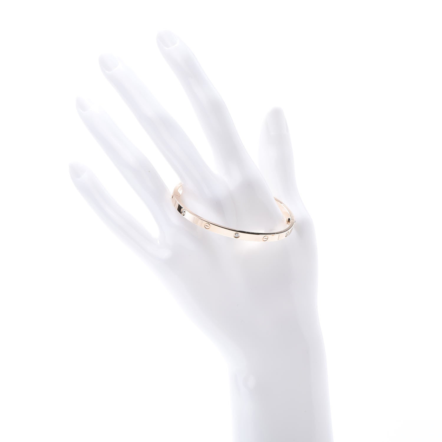 Cartier 18K Pink Gold 6 Diamond Small LOVE Bracelet 16 2 of 6