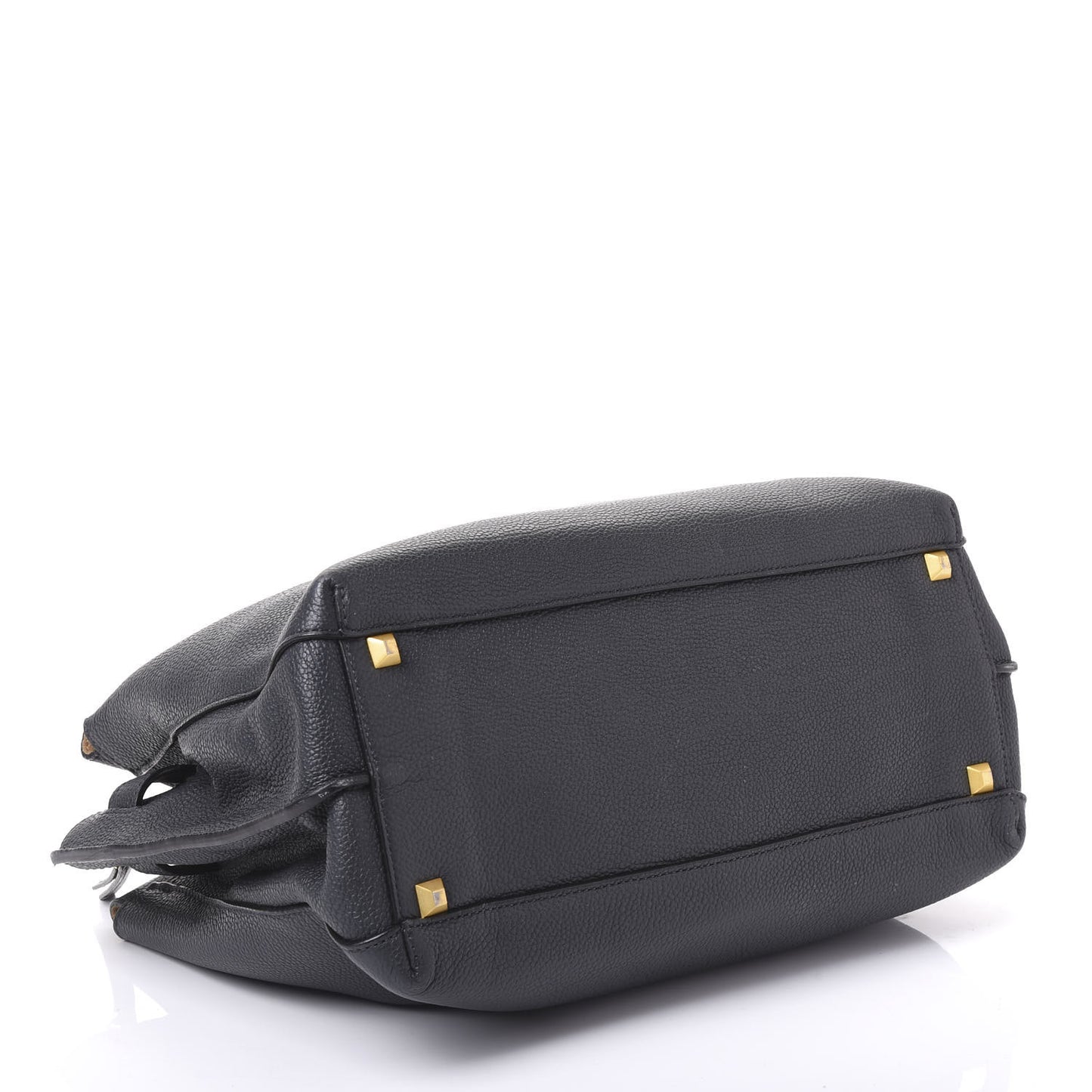 Grained Calfskin Medium Milla Tote Phantom Grey