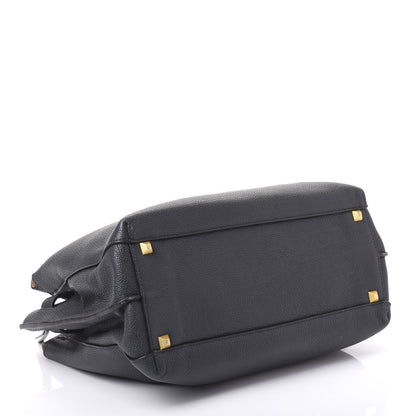MCM Grained Calfskin Medium Milla Tote Phantom Grey 3 of 10