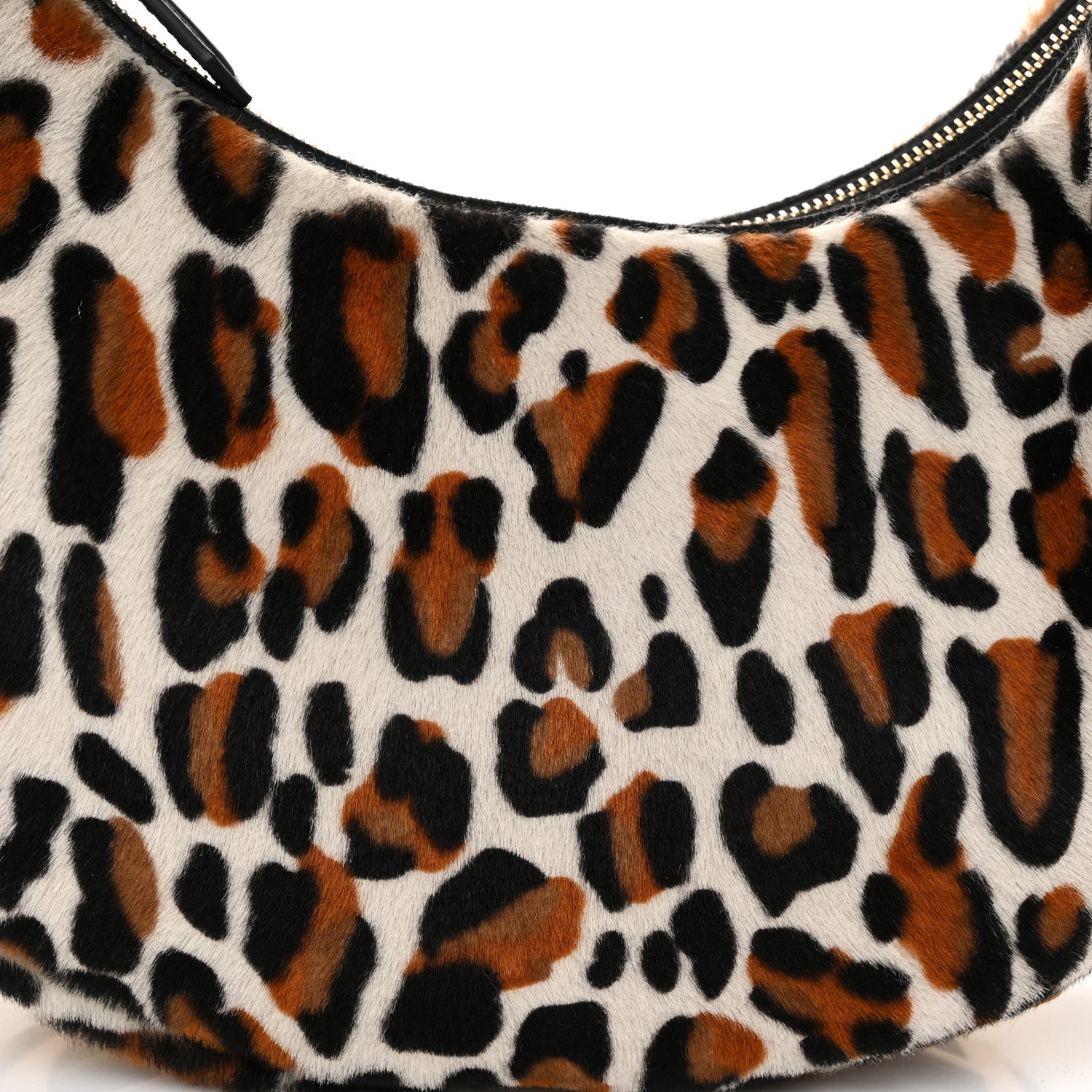 Fendi Sheepskin Vitello Grace Pony Hair Ocelot Small Fendigraphy Hobo Bag Black Multicolor 8 of 12