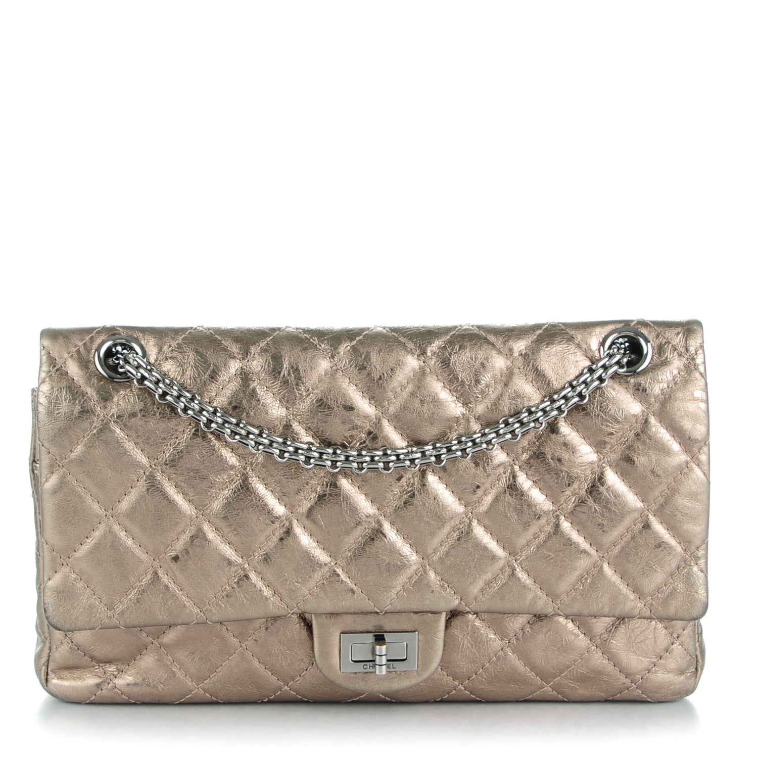 Chanel Metallic Aged Calfskin Quilted 2.55 Reissue 226 Flap Gold 1 of 8