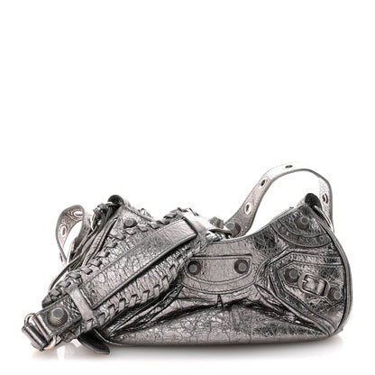 Balenciaga Metallic Agneau Arena Le Cagole Shoulder Bag XS Silver 3 of 16