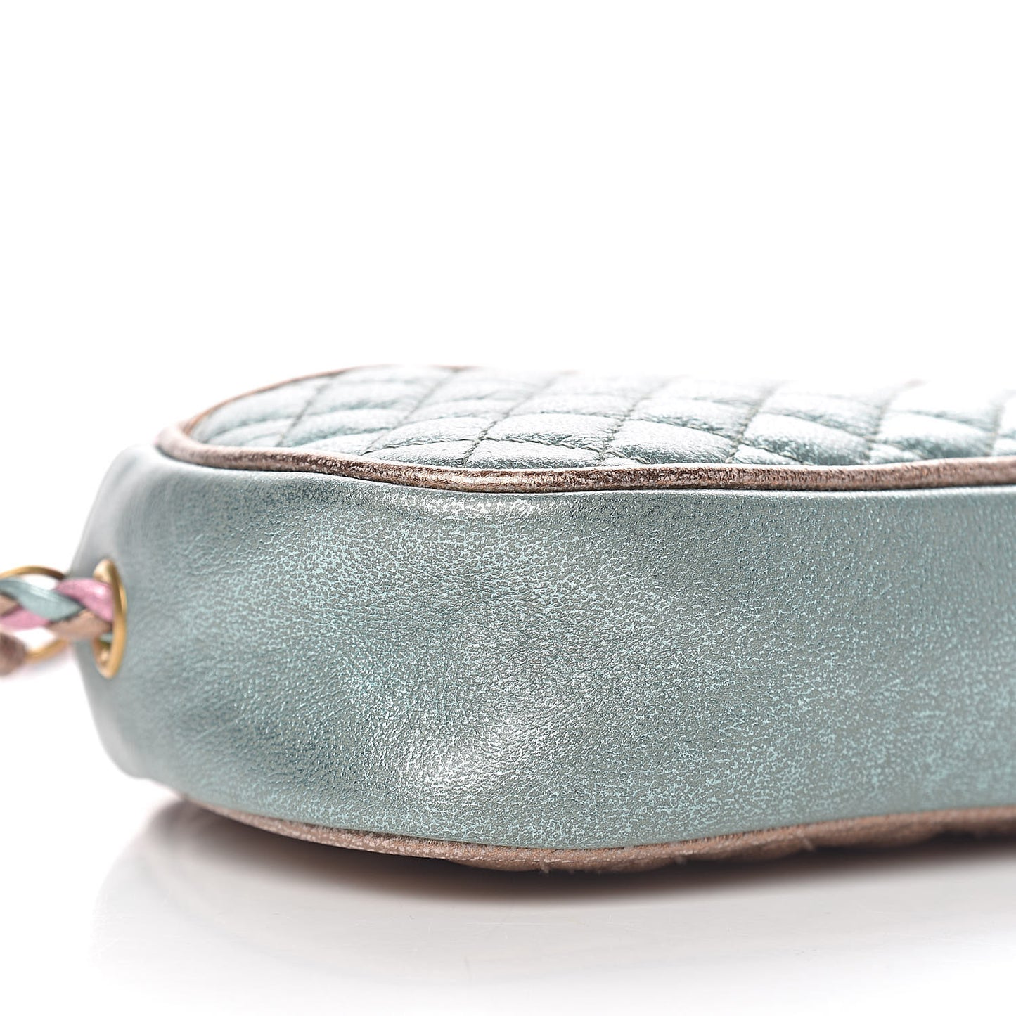 Laminated Nappa Trapuntata Mini Zumi Dome Shoulder Bag Rosa Lago Rame
