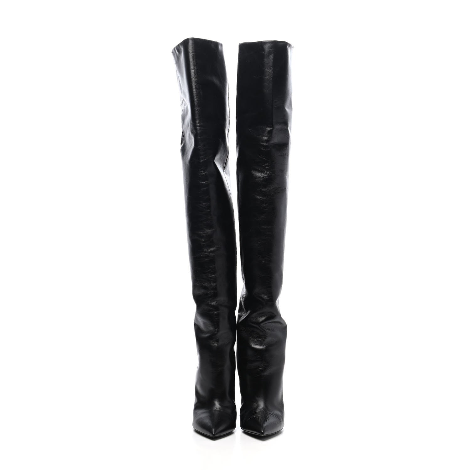 Saint Laurent Calfskin Niki 105 Thigh High Boots 37 Black 2 of 4