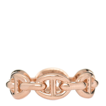 Hermes 18K Rose Gold PM Chaine D'Ancre Enchainee Ring 51 5.75 1 of 6