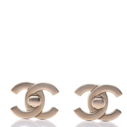 Chanel CC Turnlock Interchangeable Earrings Gold Iridescent 3 of 8