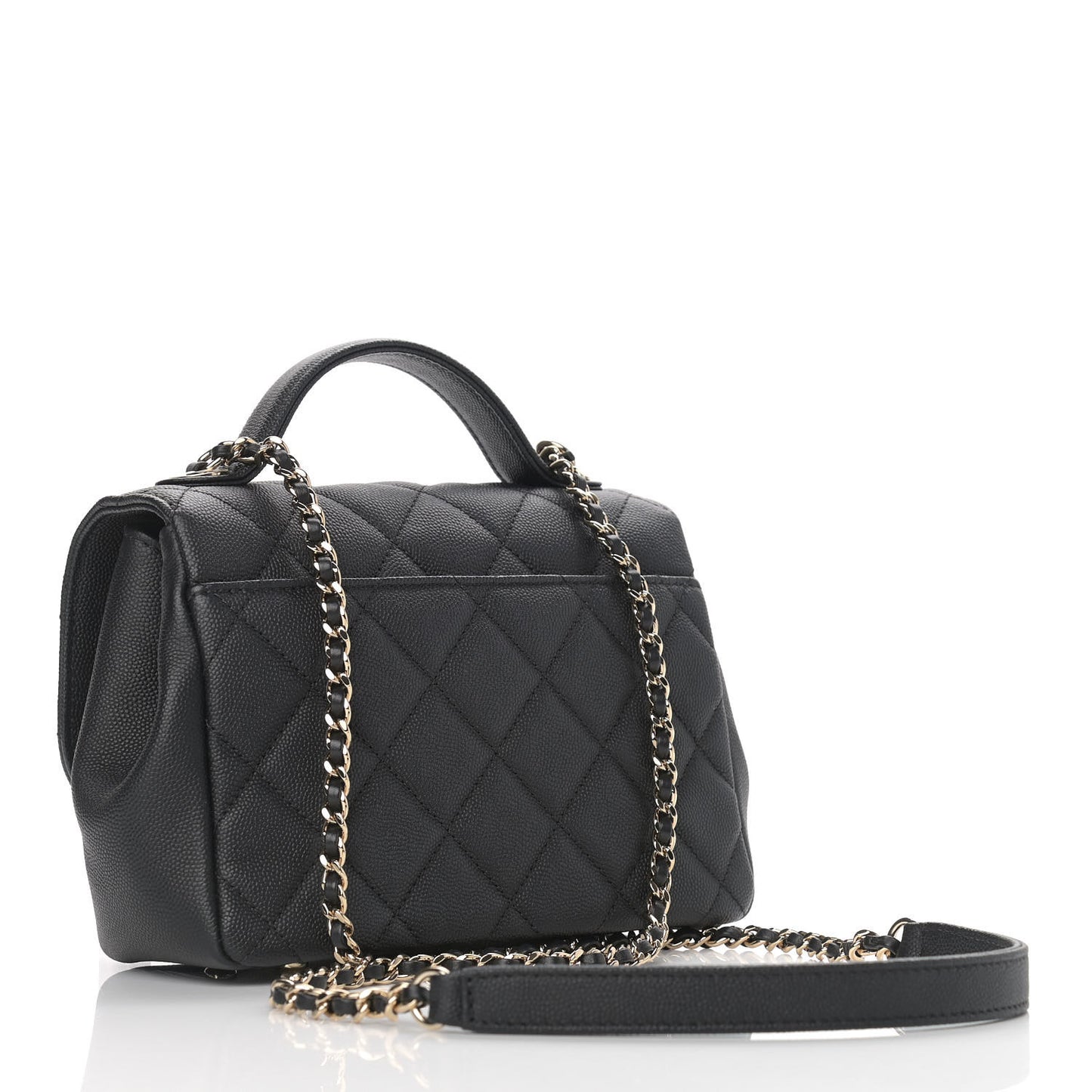 Caviar Quilted Small Business Affinity Flap Black