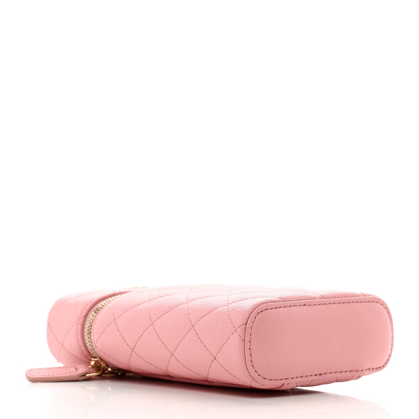 Caviar Quilted Phone Holder With Chain Pink