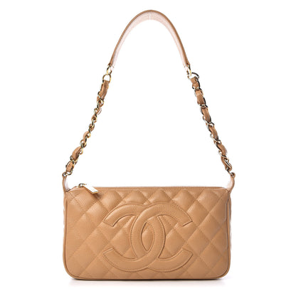 Chanel Caviar Quilted CC Shoulder Bag Beige 1 of 11
