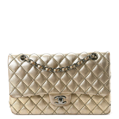 Chanel Metallic Lambskin Quilted Stitch Medium Double Flap Light Gold 1 of 21