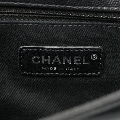 Chanel Caviar Chevron Quilted Small Coco Handle Flap So Black 6 of 14