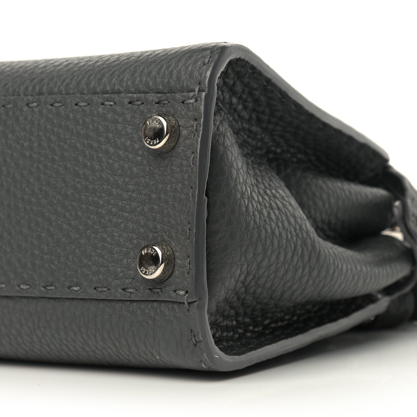 Cuoio Romano Alcantara Selleria Mini Peekaboo Iconic Satchel Asphalt Sky Blue