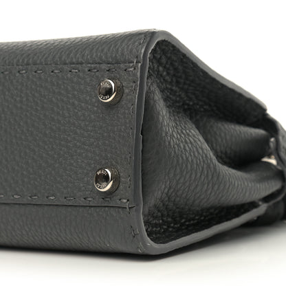 Fendi Cuoio Romano Alcantara Selleria Mini Peekaboo Iconic Satchel Asphalt Sky Blue 11 of 11