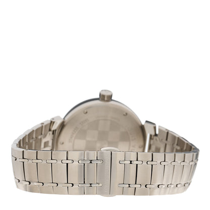 Louis Vuitton LOUIS VUITTON Stainless Steel Damier Graphite 41mm Tambour Quartz Watch 4 of 8