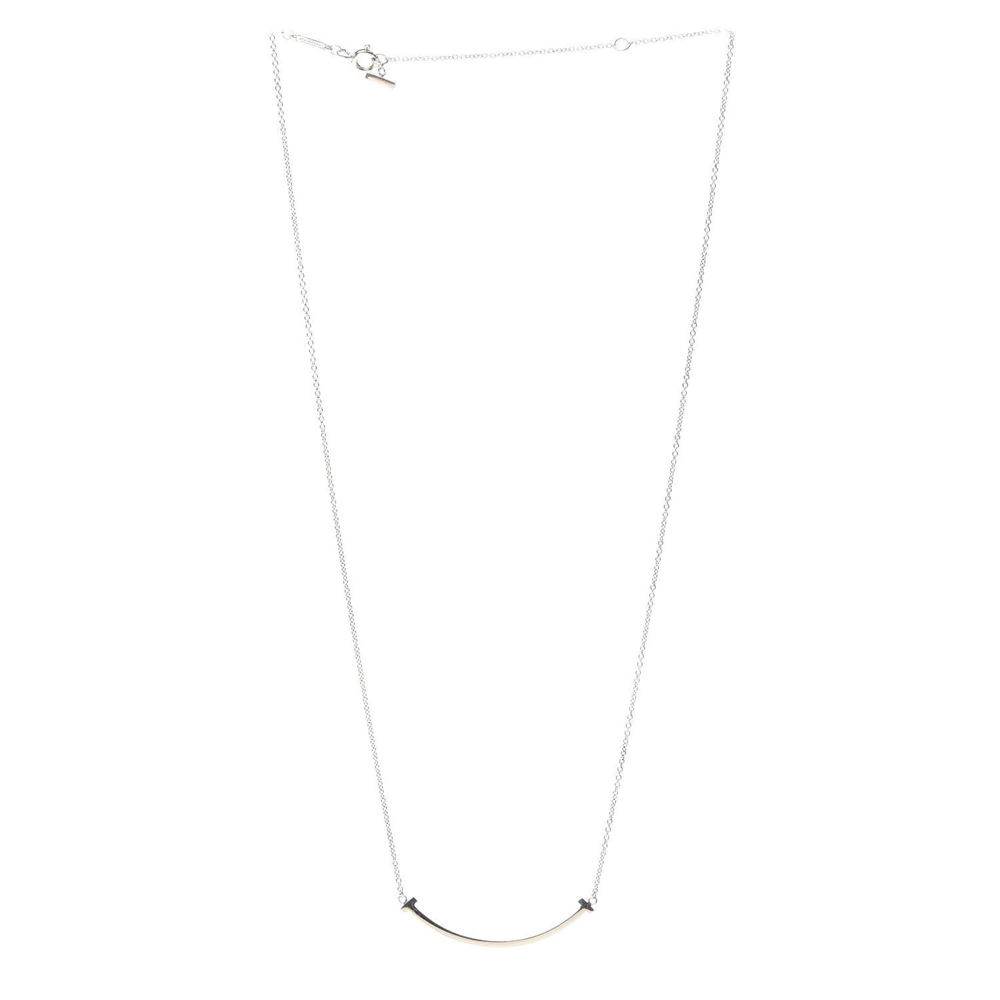 Sterling Silver Small T Smile Pendant Necklace