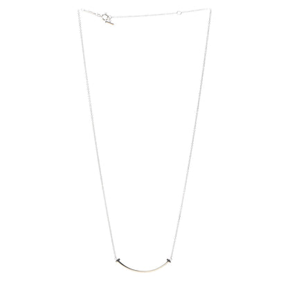 Tiffany Sterling Silver Small T Smile Pendant Necklace 3 of 6