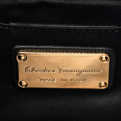 Salvatore Ferragamo Printed Calfskin Mini Ginny Shoulder Bag Black 6 of 9