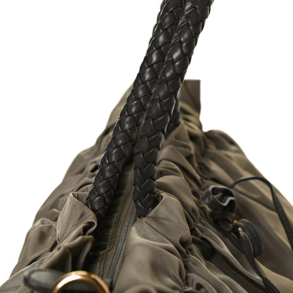 Prada Tessuto Nylon Nappa Braided Top Handle Tote Grey 11 of 16