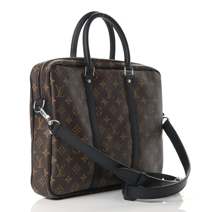 Louis Vuitton Monogram Macassar Porte-Documents Voyage PM 3 of 9