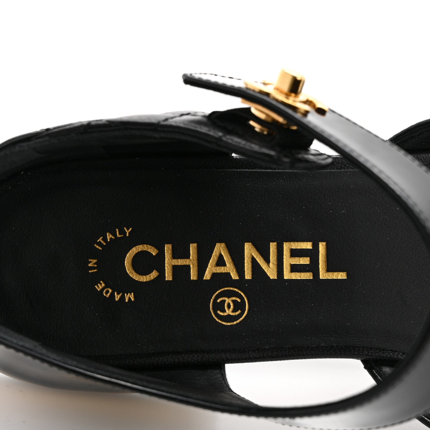 Patent Lambskin Quilted Cap Toe Ballerina Flats 38 Black