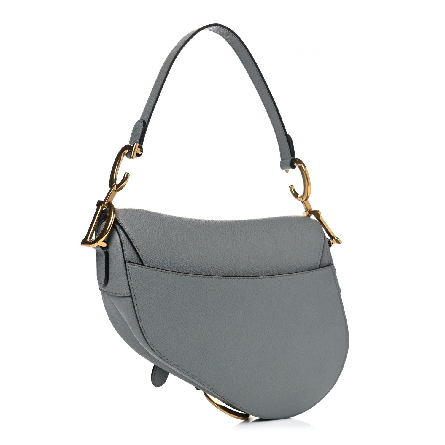 Christian Dior Grained Calfskin Saddle Bag Grey 2 of 7